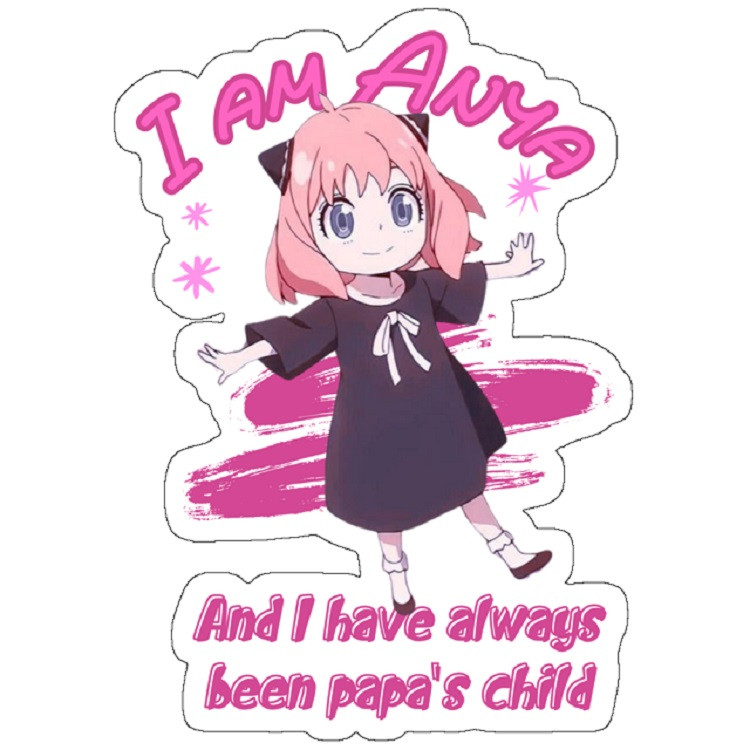 استیکر لپ تاپ مدل anya forger quote - I am Anya And I have alw, spy x amily anime