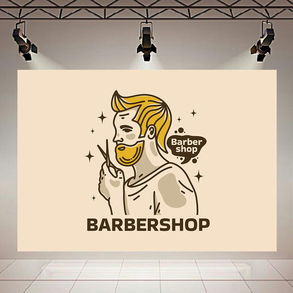 پوستر مدل بک لایت طرح آرایشگاه مردانه BARBERSHO کد AR149