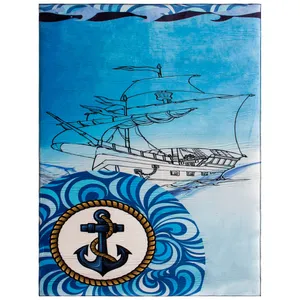 فرش ماشینی جانگل مدل Sea Anchor کد 3D-2030