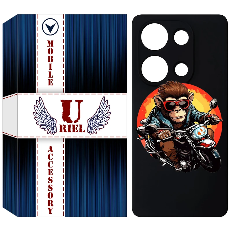 کاور یوریل مدل KSH کد 32 طرح میمون موتورسوار مناسب برای گوشی موبایل شیائومی Redmi Note 14S