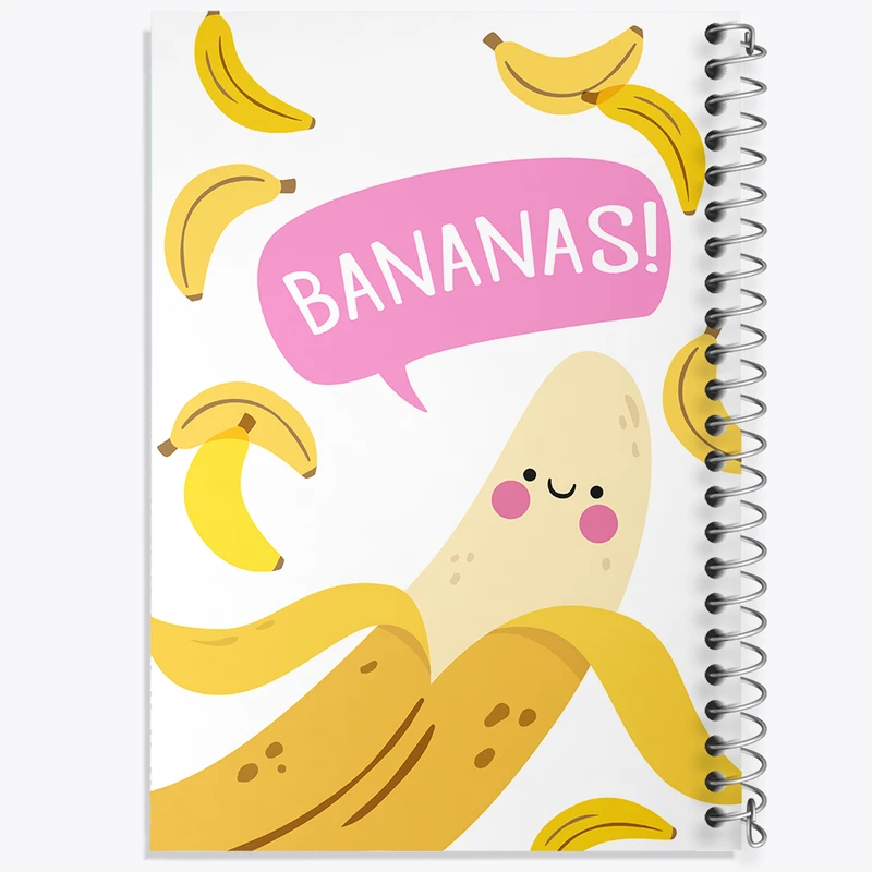 دفتر ژورنال نویسی 50 برگ خندالو مدل نقطه ای طرح موز بامزه و کیوت کد N107