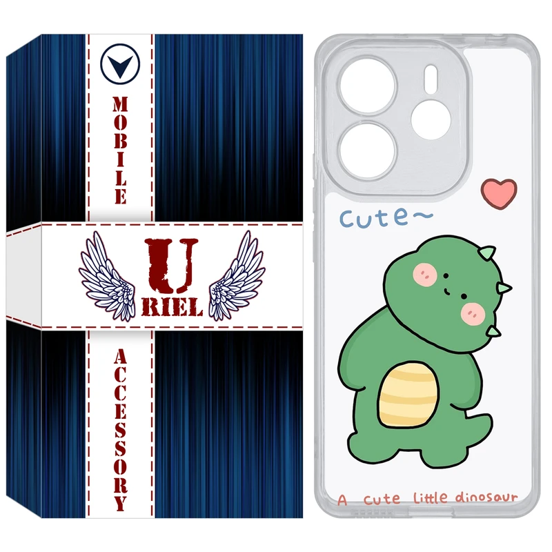 کاور یوریل مدل Clear کد 3 طرح دایناسور مناسب برای گوشی موبایل شیائومی Redmi Note 14 4G