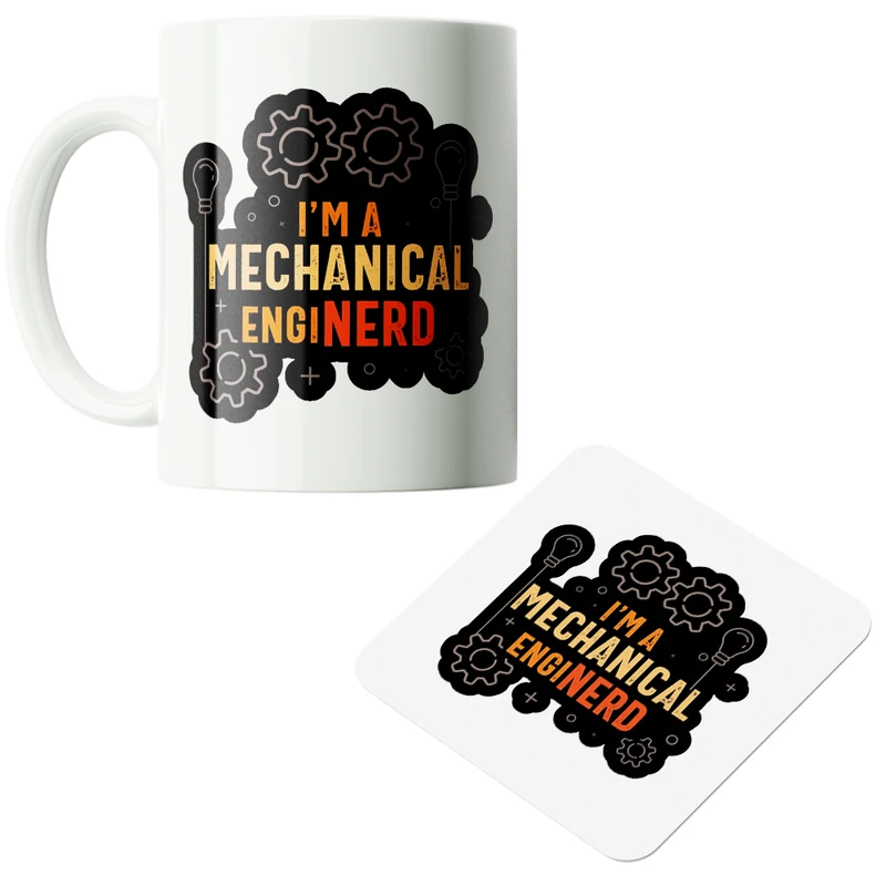 ماگ پاد آفرین مدل مهندس مکانیک کد PZ024 به همراه زیرلیوانی