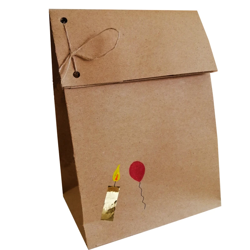 ساک هدیه مدل کرافت تاشو A5 بسته 10 عددی