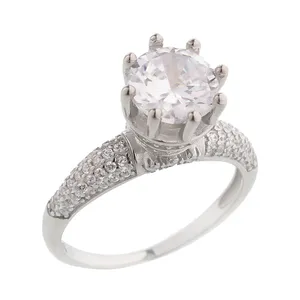 انگشتر نقره زنانه سواروسکی مدل سولیتر تک نگین خاص کد 39425