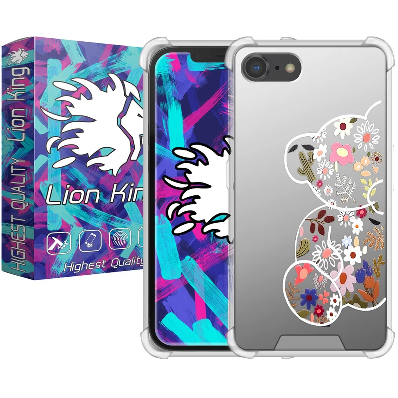 کاور لاین کینگ مدل آینه ایی نشکن طرح خرس مناسب برای گوشی موبایل اپل iPhone 7/8