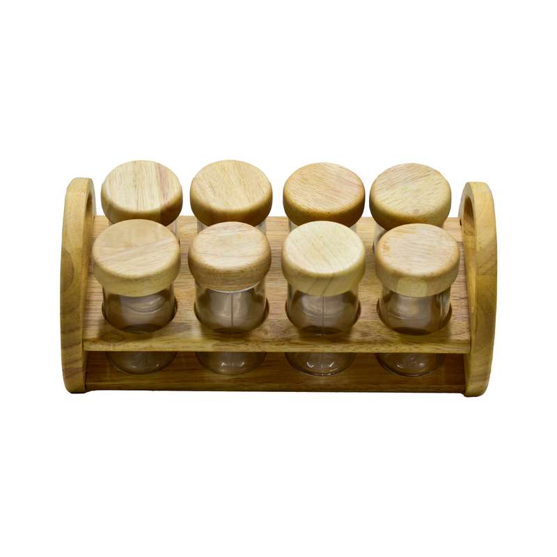 ست جای ادویه 8 پارچه یونیک مدل چوب کد 6139