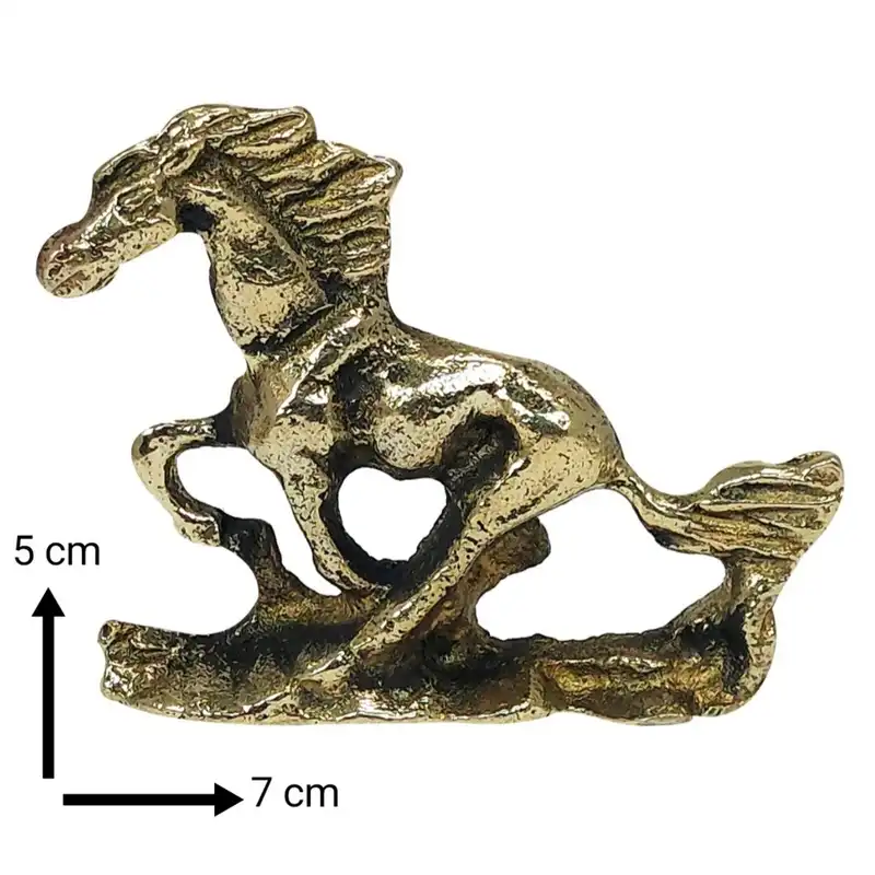 دکوری برنجی مدل اسب نقلی 2 طرفه مجموعه 2 عددی