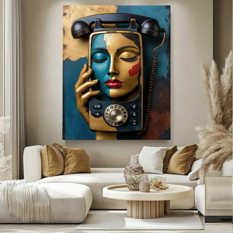 پوستر طرح سورئال تابلو تلفن مدل انتزاعی کد FP106543
