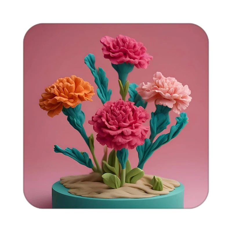 زیر لیوانی کاکتی طرح گل مدل mp15921