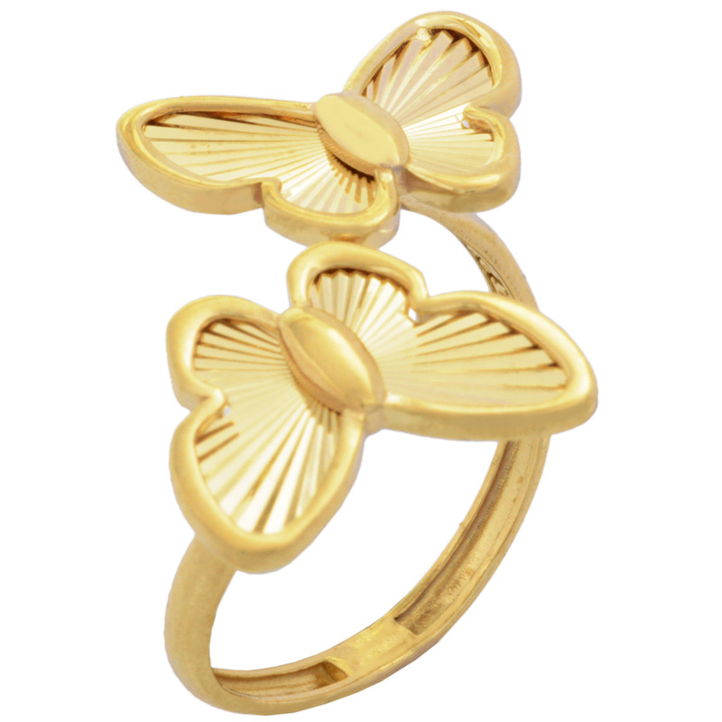 انگشتر طلا 18 عیار زنانه طلای مستجابی مدل پروانه کد T2284 سایز 56