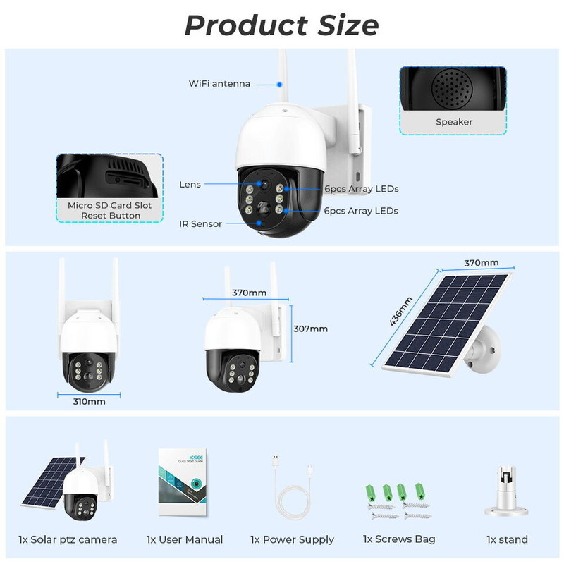 دوربین مداربسته تحت شبکه مدل V380 Pro Solar