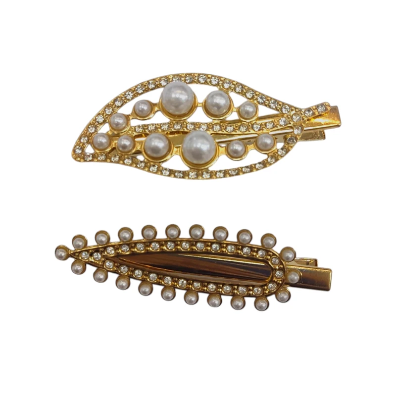 گیره مو دخترانه مدل برگ کد GI03 بسته 2 عددی