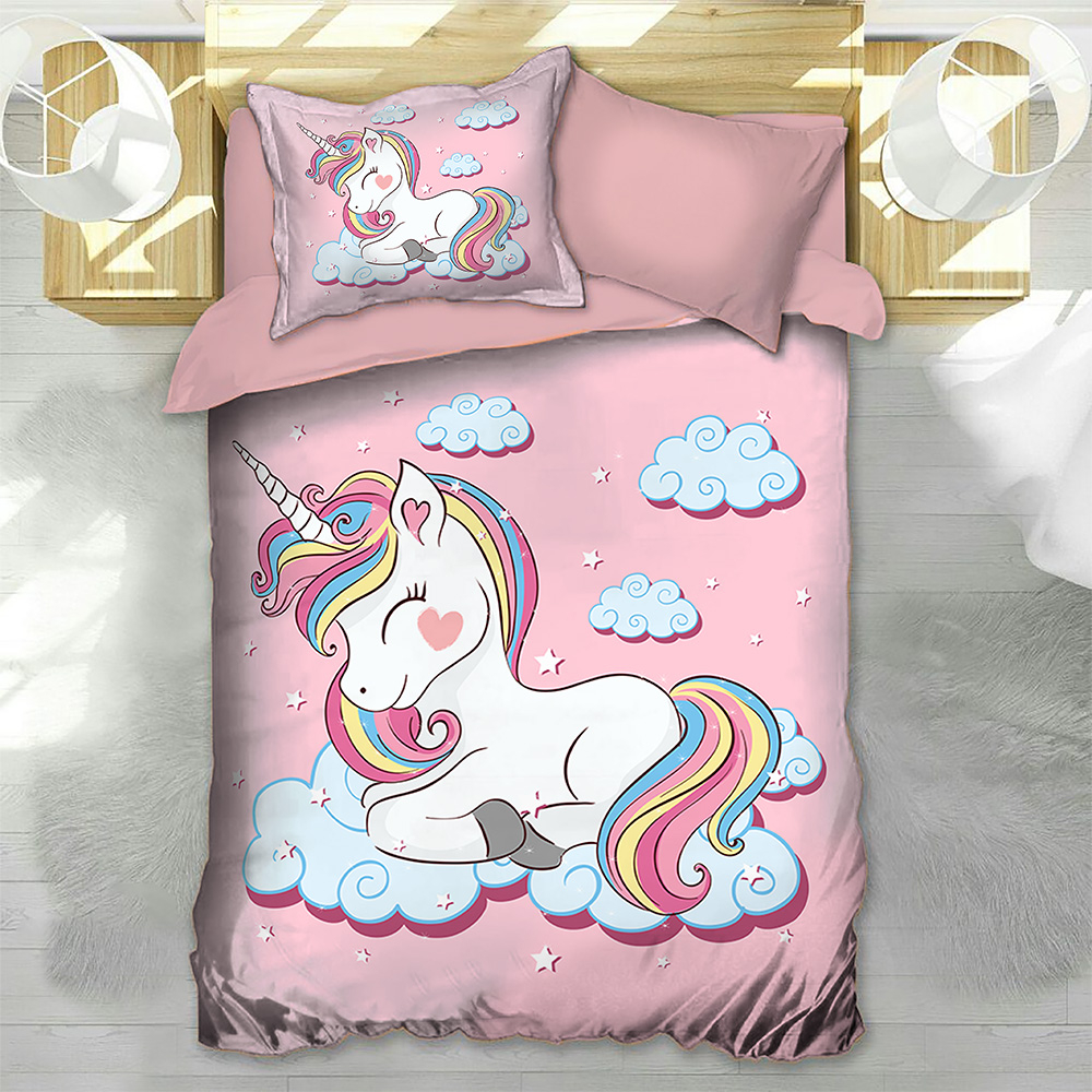 سرویس خواب مدل اسب شاخدار یک نفره 4 تکه