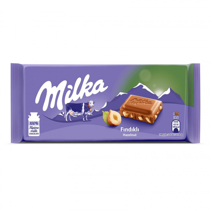 شکلات شیری فندقی میلکا - 80 گرم