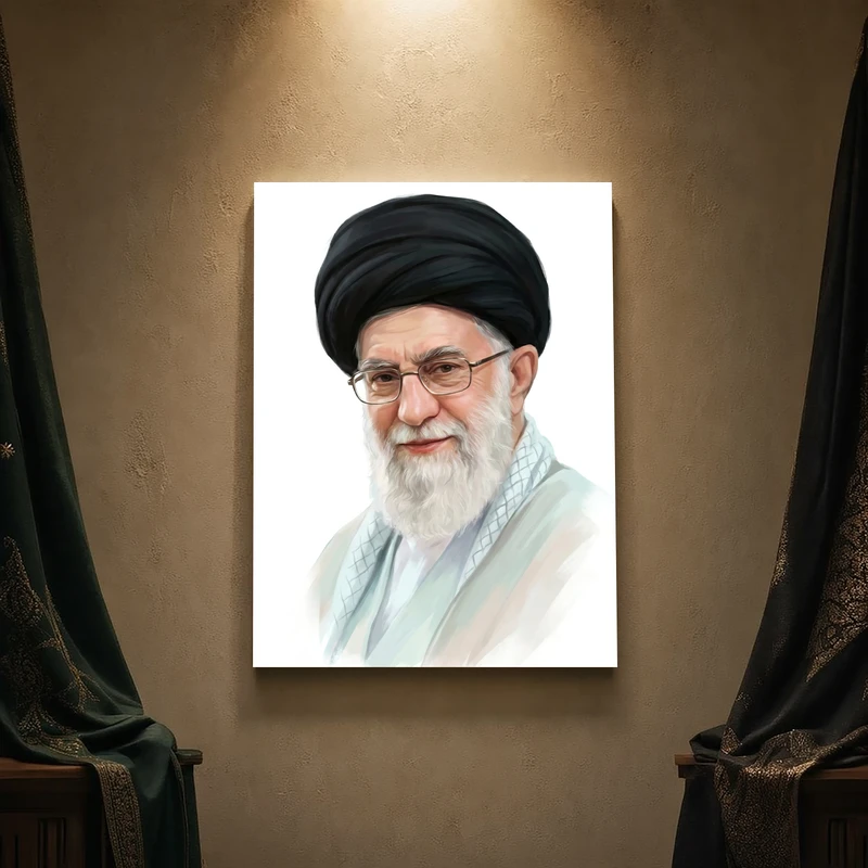 تابلو شاسی مدل مذهبی طرح رهبر شهید امام خامنه‌ای کد 295SM