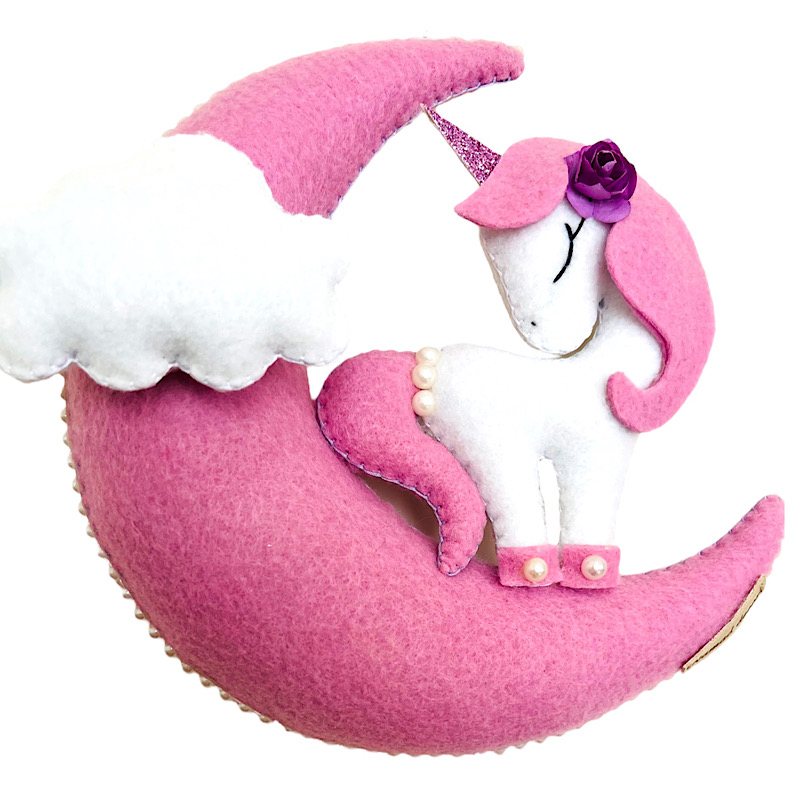 دیوار کوب اتاق کودک مدل ماه و اسب تک شاخ