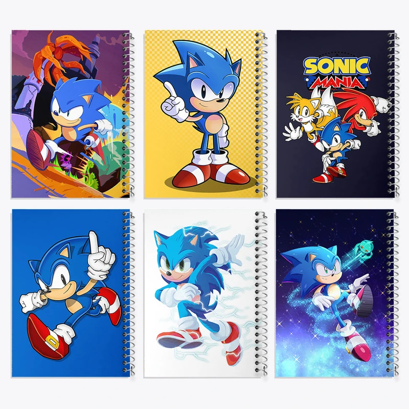 دفتر مشق 50 برگ خندالو طرح سونیک (Sonic) کد 545 مجموعه 6 عددی