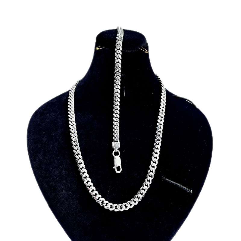 نیم ست نقره مردانه مدل آینه ای