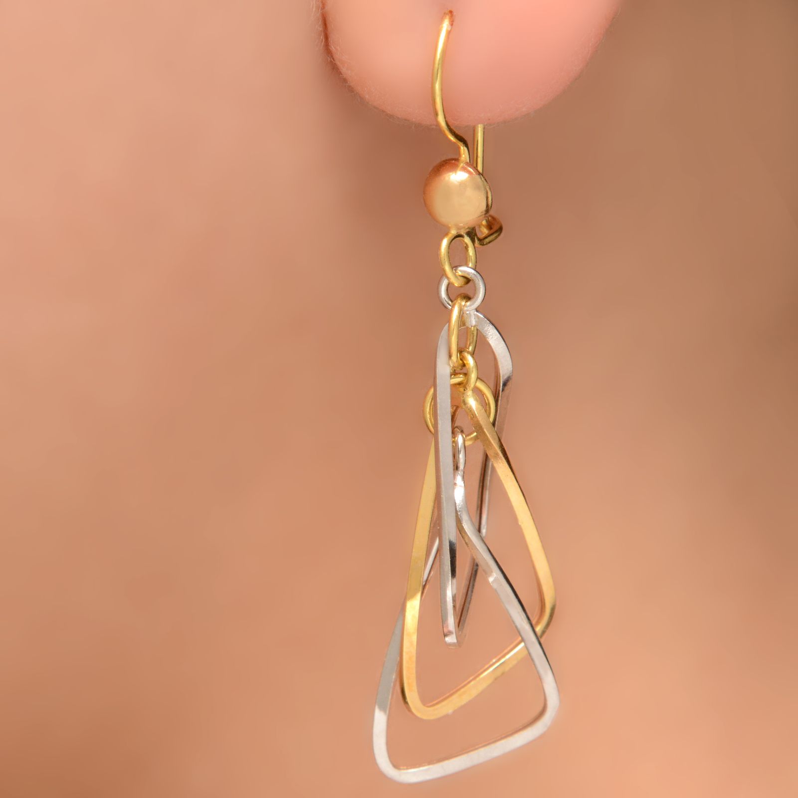 گوشواره طلا 18 عیار زنانه طلای مستجابی مدل اسپادانا کد 167089 -  - 2