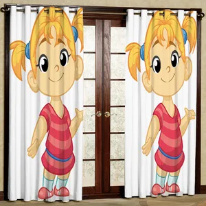 پرده مدل دختر هازان پانچی کد 2595 سایز 140x200 سانتی متر