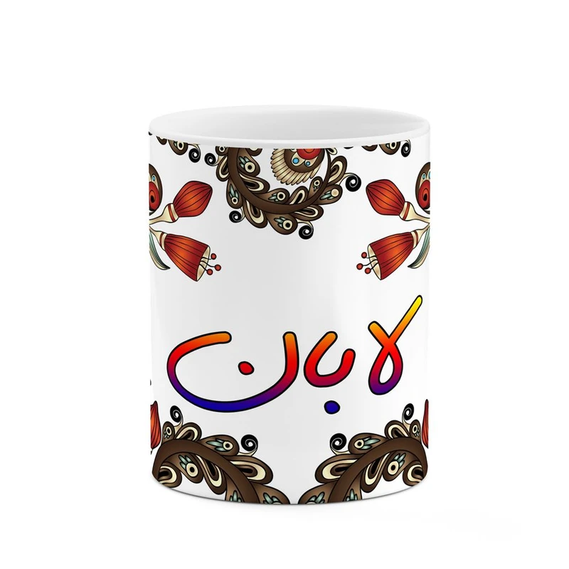 ماگ کاکتی مدل اسم لابان طرح سنتی گل و بته کد mgh46874