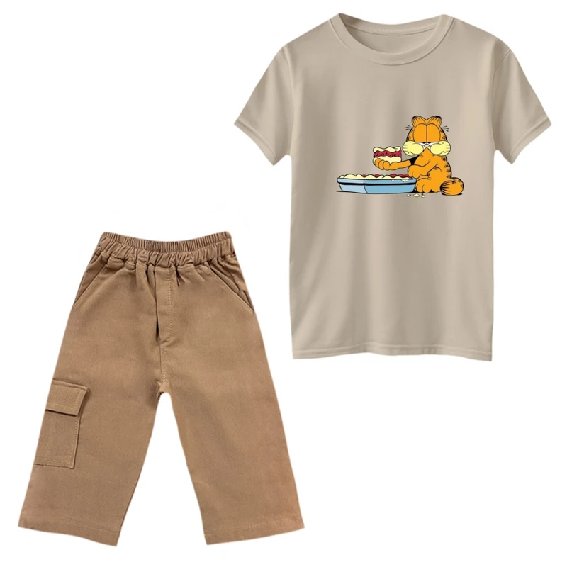 ست تی‌شرت و شلوارک پسرانه مدل گارفیلد کد 5