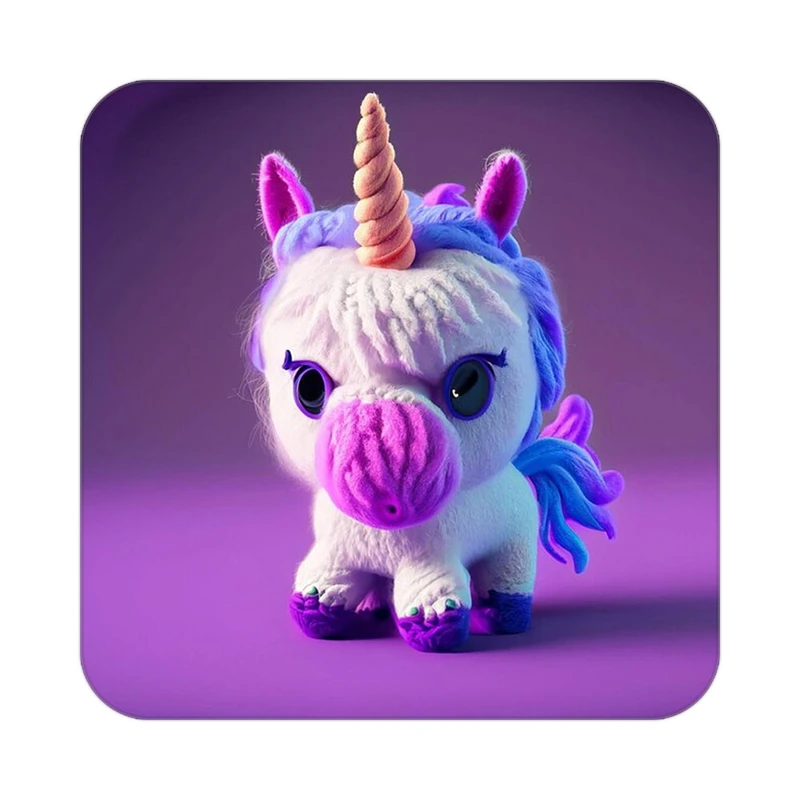 زیر لیوانی کاکتی طرح اسب تک شاخ و یونیکورن مدل mp29003