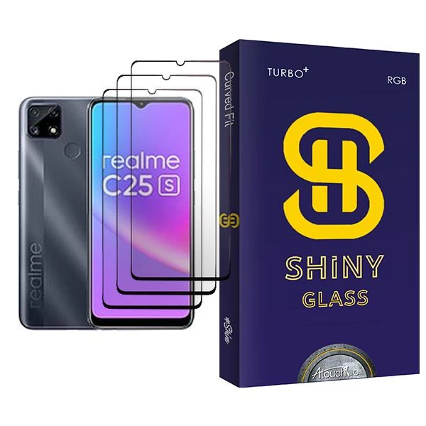 محافظ صفحه نمایش آتوچبو مدل Shiny Glass MIX003 مناسب برای گوشی موبایل ریلمی C25s بسته سه عددی