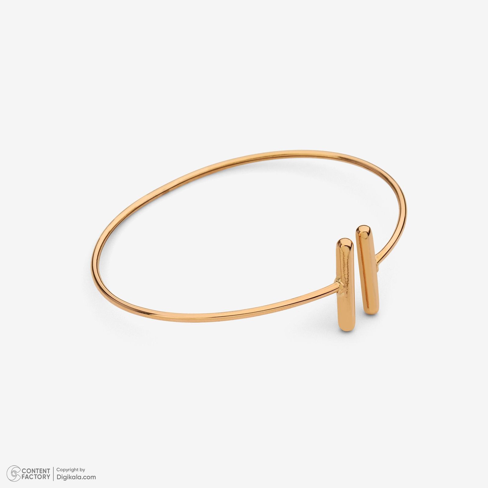 بنگل طلا 18 عیار زنانه حافا گلد مدل T کد bn008 - - 5