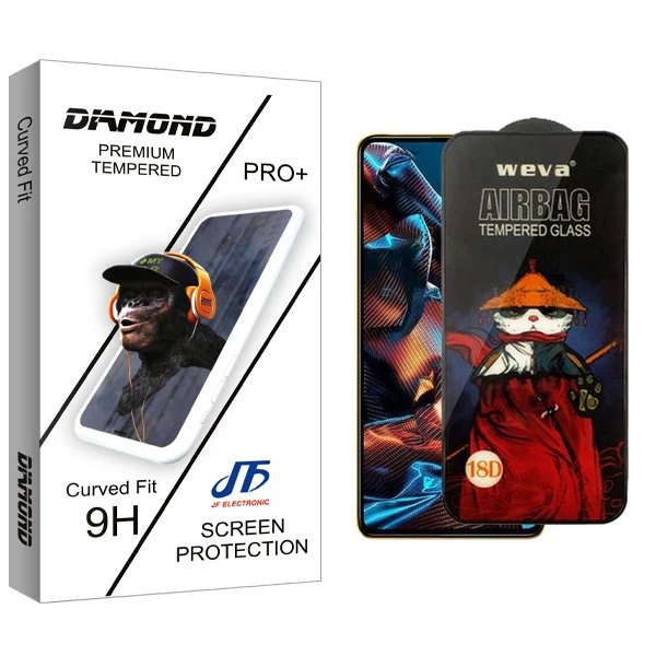 محافظ صفحه نمایش جی اف مدل Diamond2 Airbag مناسب برای گوشی موبایل شیائومی Redmi Note 12 4G / Redmi Note 12 5G / Poco X5