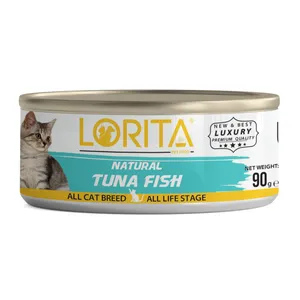  کنسرو غذای گربه لوریتا مدل NATURAL TUNA FISH وزن 90 گرم 