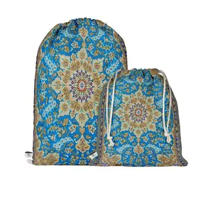 نظم دهنده سفری مدوپد طرح قالیچه قم لچک و ترنج مدل C-Ghom149 بسته 2 عددی