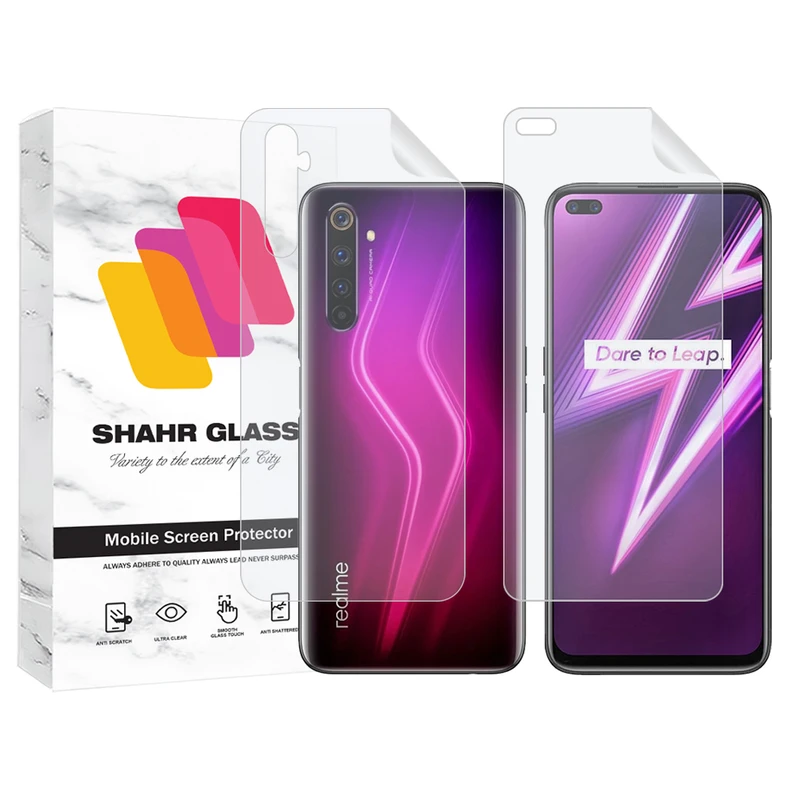 محافظ صفحه نمایش هیدروژل شهر گلس مدل MTNANFBSH مناسب برای گوشی موبایل ریلمی Realme 6 Pro به همراه محافظ پشت گوشی