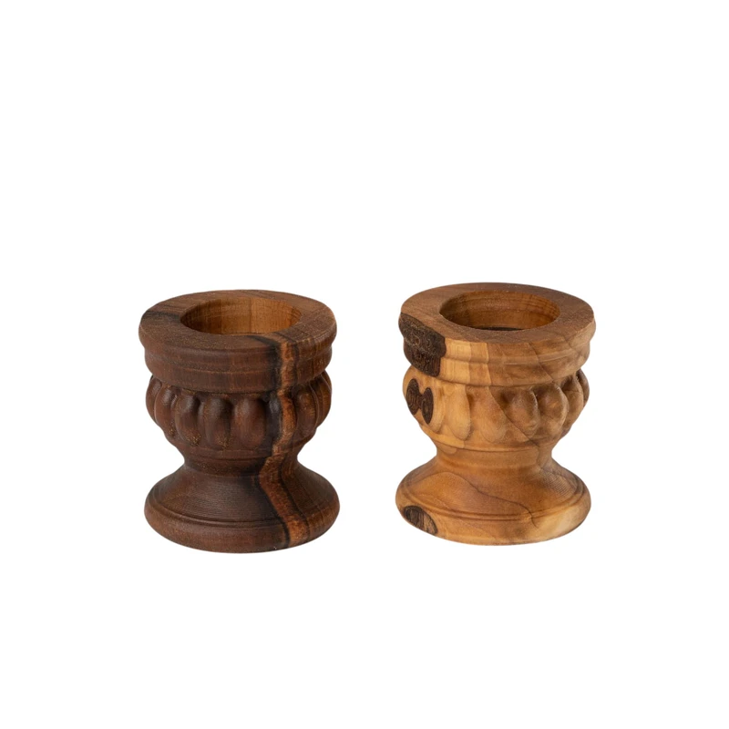 شمعدان چوبی منبت کد sk1 مجموعه 2 عددی