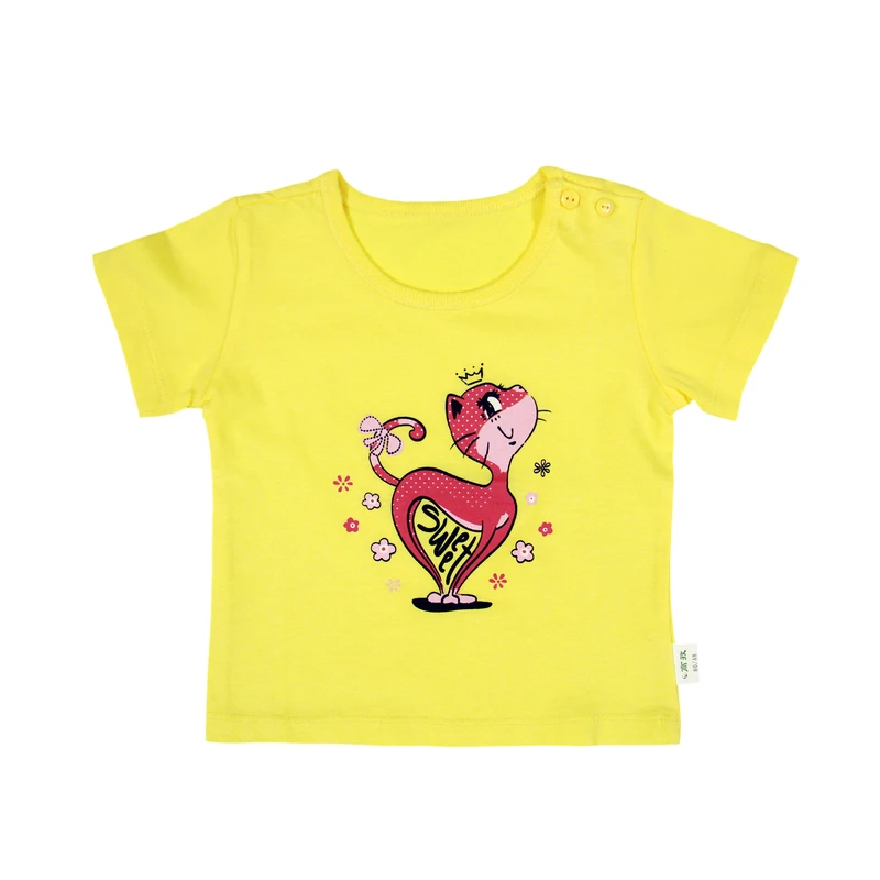 تی شرت آستین کوتاه دخترانه طرج گربه کد Tn8