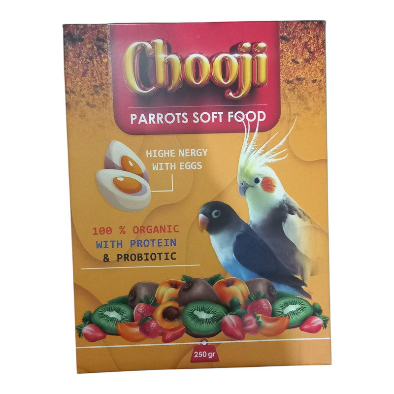 غذای نرم طوطی سانان مدل میوه ای وزن 250 گرم