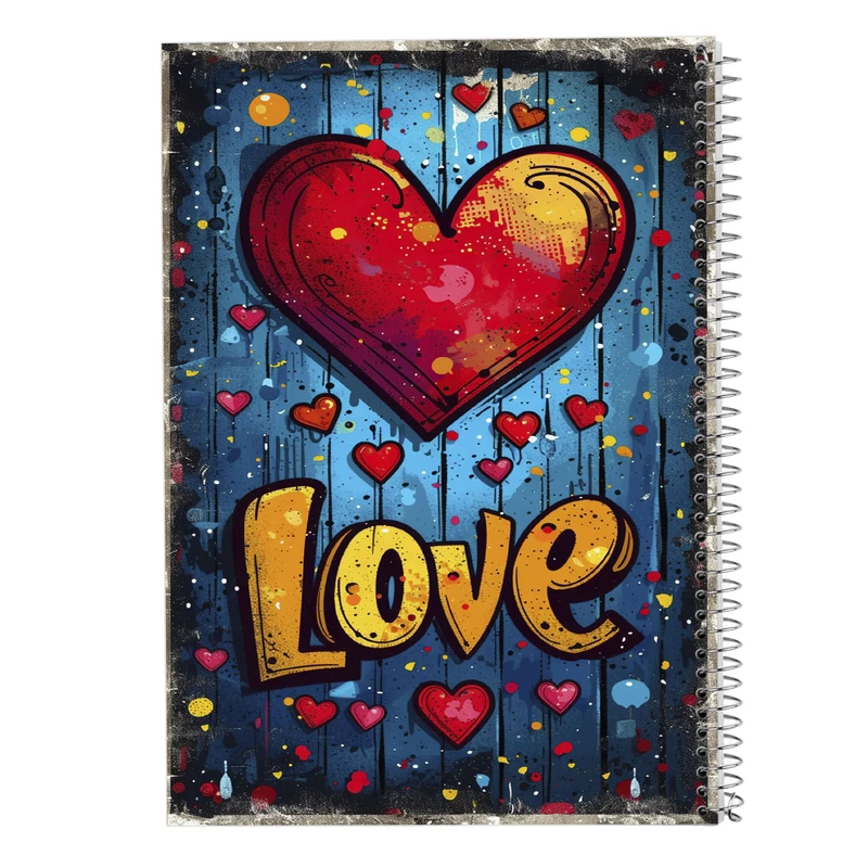 دفتر ژورنال نویسی 50 برگ مدوپد مدل نقطه ای طرح عاشقانه love کد DF14222