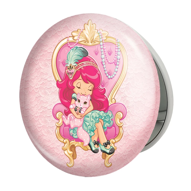 آینه جیبی خندالو طرح دختر توت فرنگی مدل تاشو کد 1623 