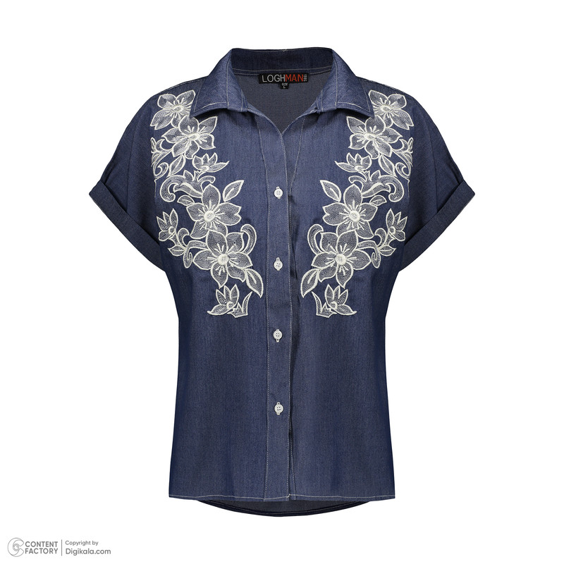 بلوز آستین کوتاه زنانه مدل افه اسپرت بهاری با گلدوزی برجسته کد 1017