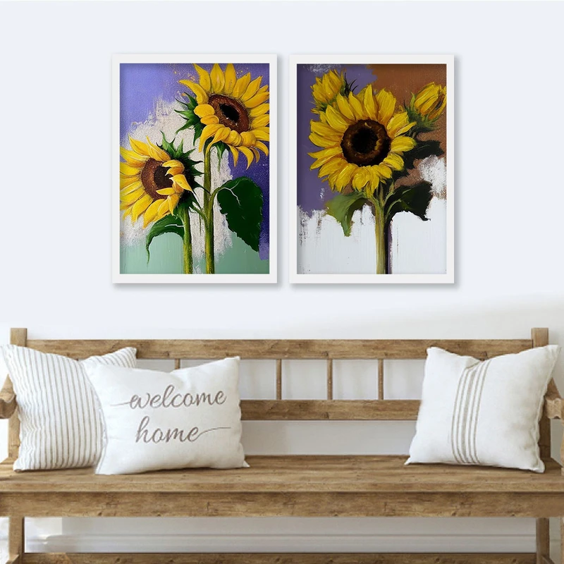 تابلو صبا طرح مدل دکوراتیو کد 150w مجموعه 2 عددی