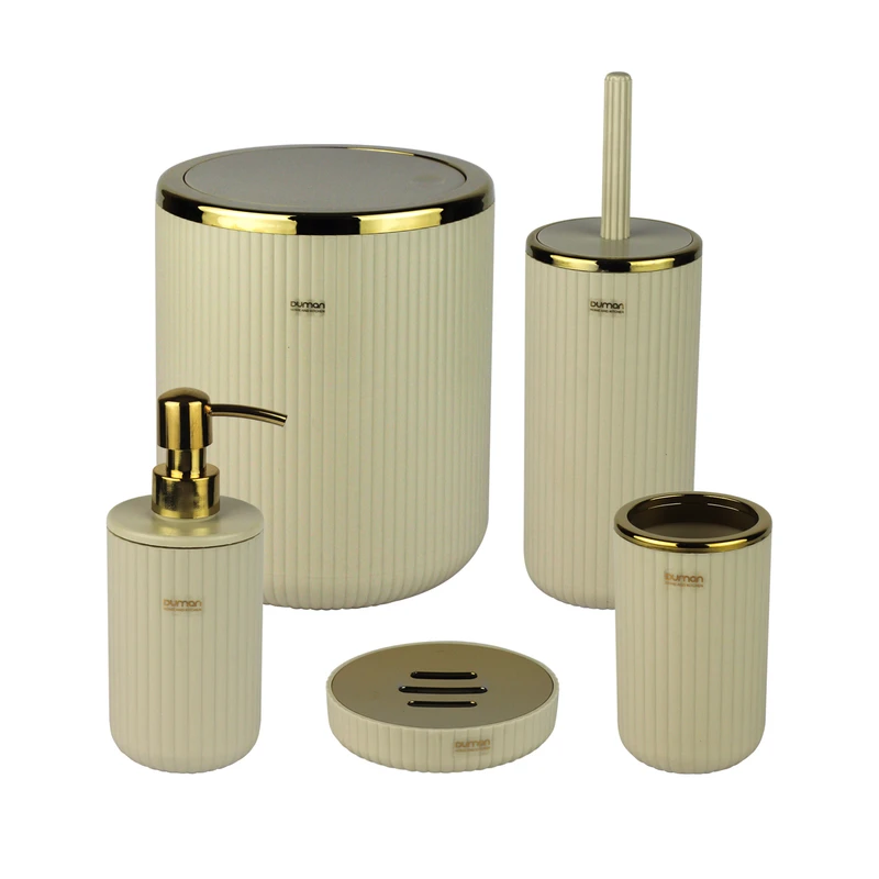 ست سرویس بهداشتی 5 پارچه دومان مدل شیار دار کد 172