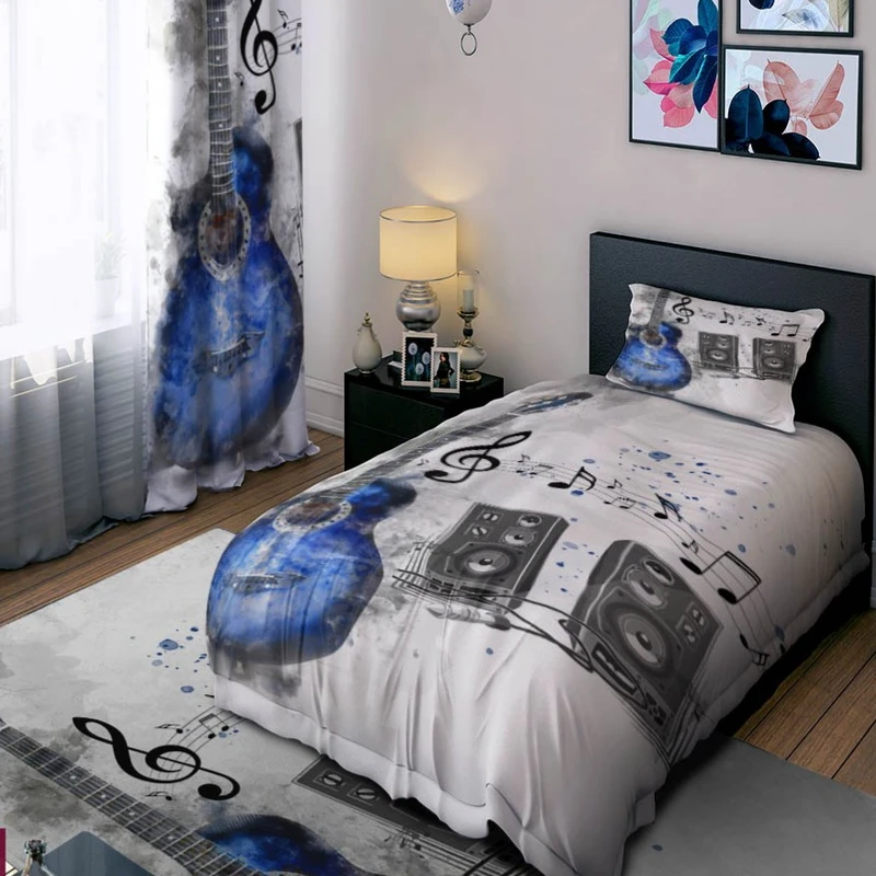 سرویس خواب 1 نفر 4 تکه مدل گیتار و اسپیکر کد 1198