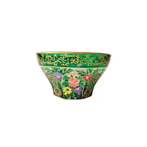 کاسه شیشه ای طرح نقاشی مدل گل و کتیبه