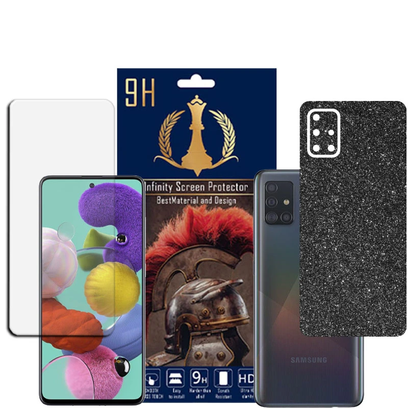 برچسب پوششی اینفینیتی مدل PRO MAX مناسب برای گوشی موبایل سامسونگ GALAXY A51 به همراه محافظ صفحه نمایش
