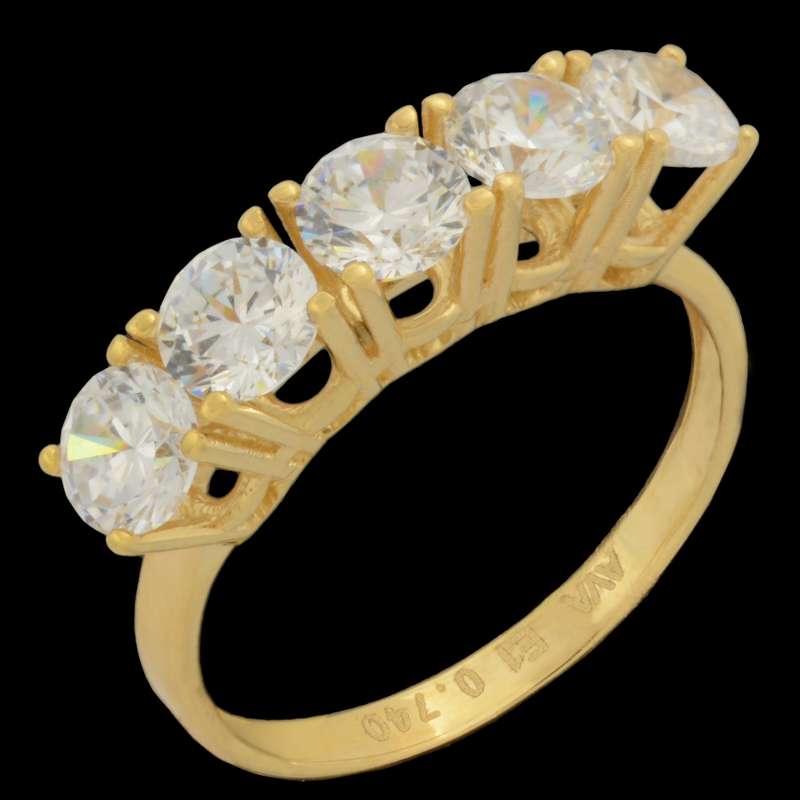 انگشتر طلا 18 عیار زنانه طلای مستجابی مدل آوا سولیتر 5 تخمه کد 67013