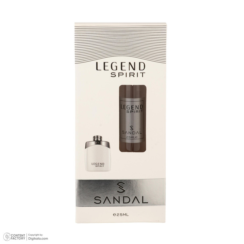 عطر جیبی مردانه صندل مدل LEGEND SPIRIT با رایحه شیرین و تند حجم 25 میلی‌لیتر