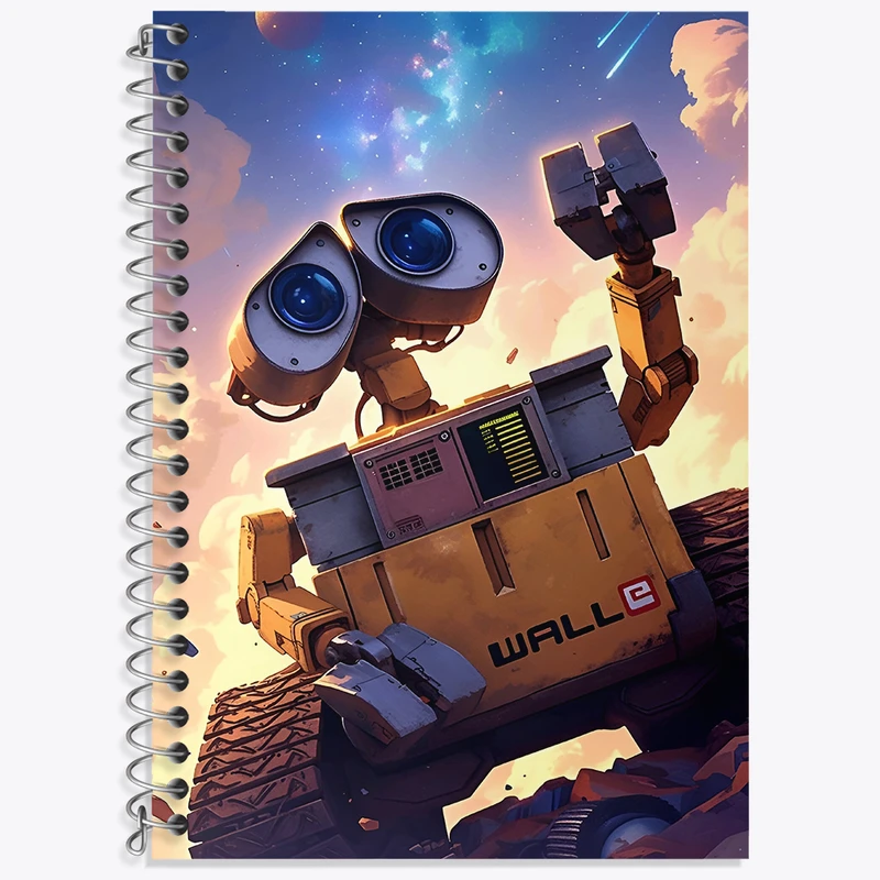 دفتر زبان 50 برگ خندالو مدل دو خط طرح وال ای (Wall-E) کد N3373