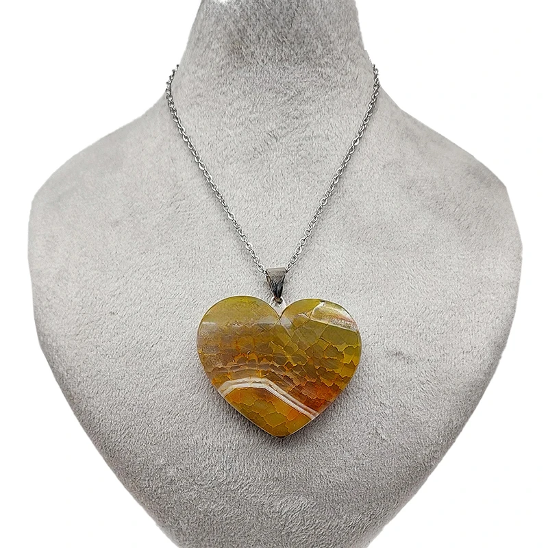 گردنبند دخترانه مدل عقیق طرح قلب کد 12-63