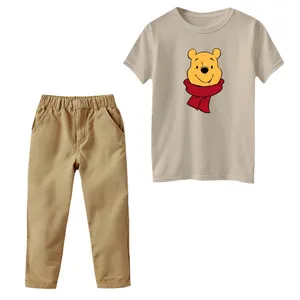 ست تی‌شرت و شلوار پسرانه مدل پو کد ۱۰ رنگ کرم